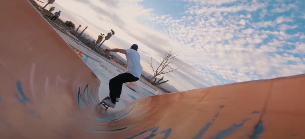 POV Drone Captures Action and Location in Skateboard Video